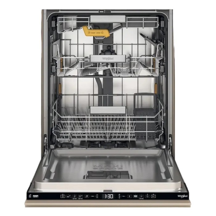 Mașină de spălat vase încorporabilă Whirlpool W8I HF58 TU, Inox / Bej