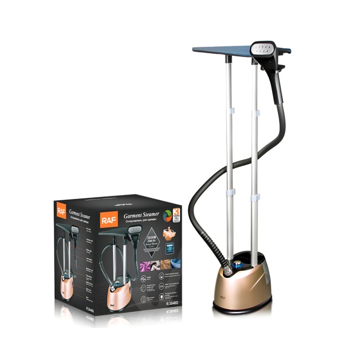 Aparat de călcat vertical cu abur Raf R.3046G, 2000W, Auriu