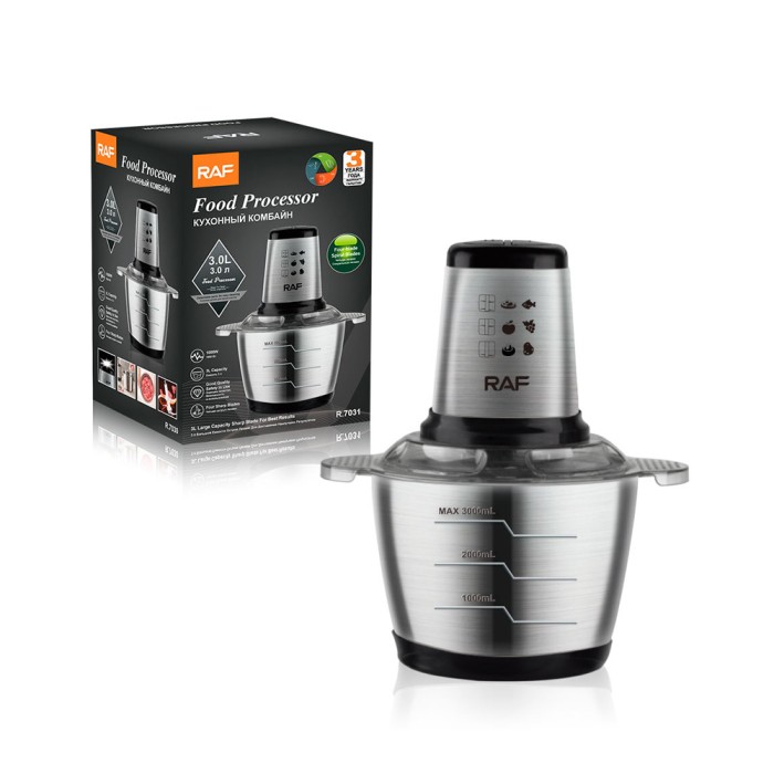 Robot de bucătărie Raf, 3L, R.7031, 1000W, Oțel inoxidabil