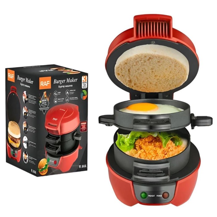 Aparat Sandwitch-uri Raf R.666, 600W, Rosu