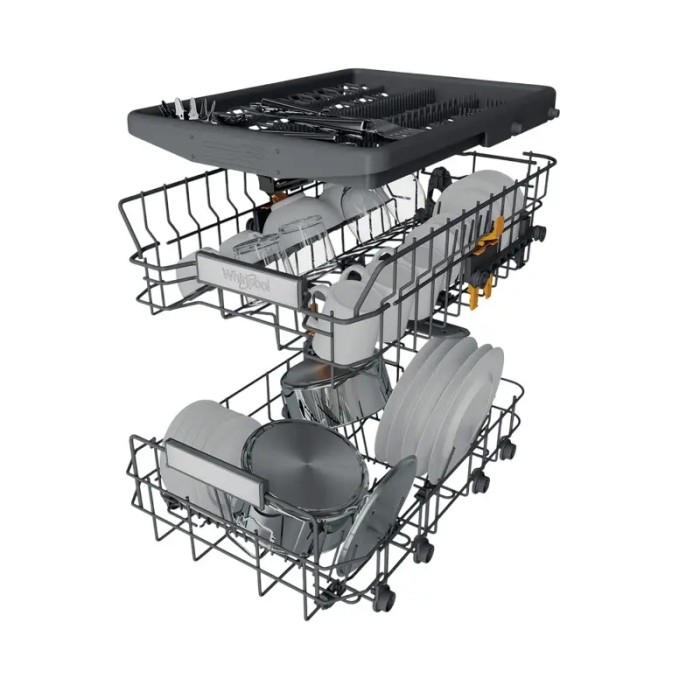 Mașină de spălat vase încorporabilă Whirlpool WH6IB10BS7LA0, Inox / Bej