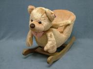 Jucarie scaun-leagan  BOY (0970) 60 cm lemn pluș Ursulet (LA COMANDA)